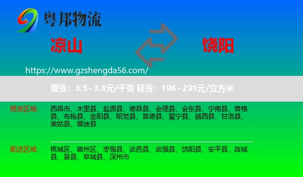 凉山到饶阳县物流专线