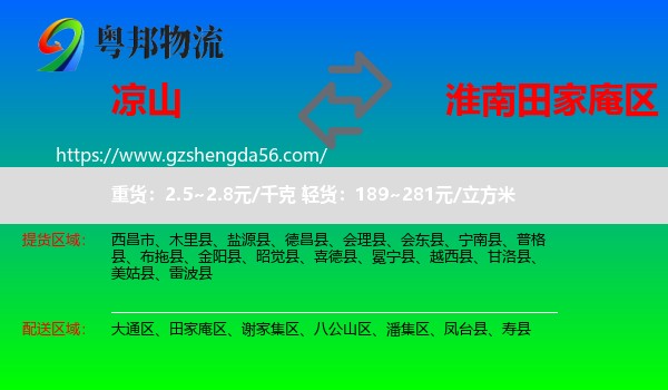 凉山到田家庵区物流专线