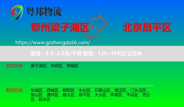梁子湖区到昌平区物流专线