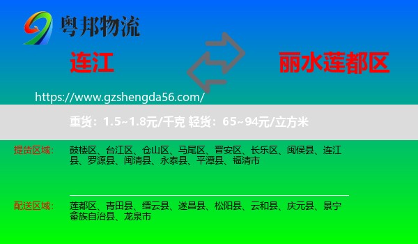 连江县到莲都区物流专线