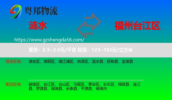 涟水县到台江区物流专线