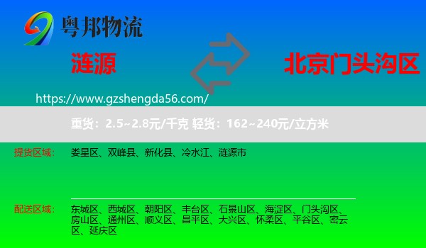 涟源市到门头沟区物流专线