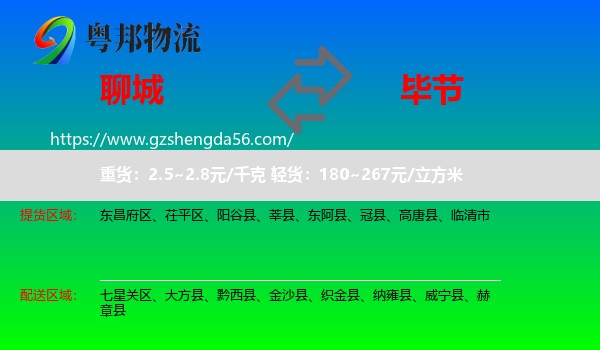 聊城到毕节物流