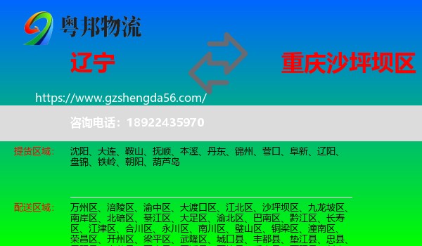 辽宁到沙坪坝区物流专线