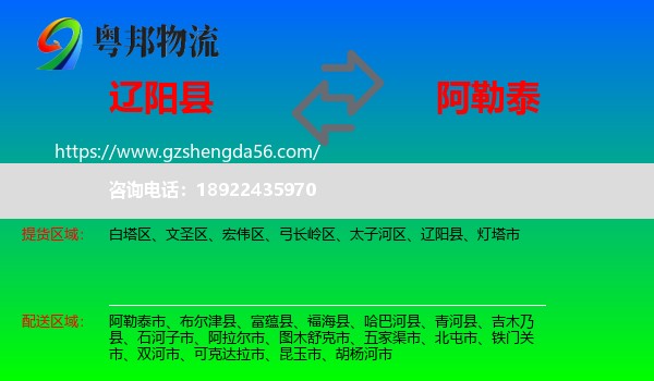 辽阳县到阿勒泰物流专线