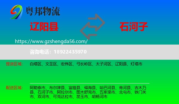 辽阳县到石河子市物流专线