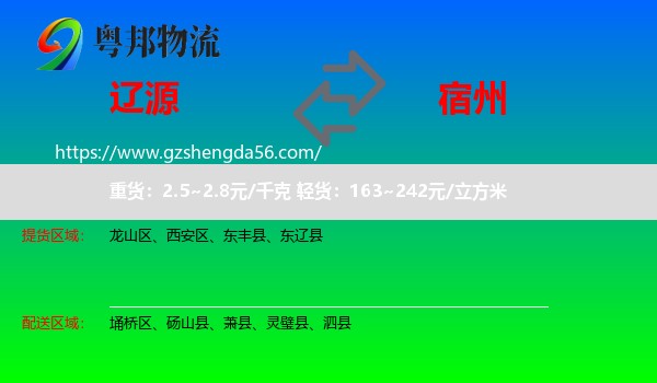 辽源到宿州物流专线