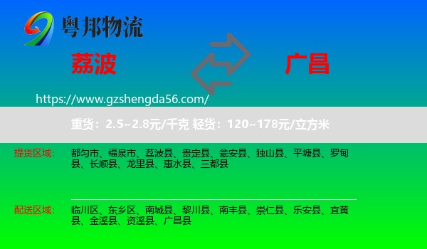 荔波县到广昌县物流专线