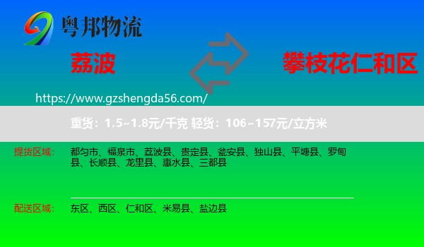 荔波县到仁和区物流专线