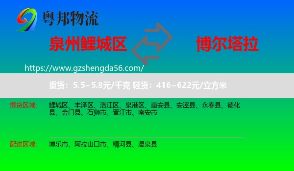 鲤城区到博尔塔拉物流专线