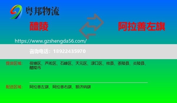 醴陵市到阿拉善左旗物流专线