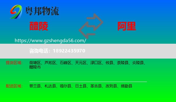 醴陵市到阿里物流专线