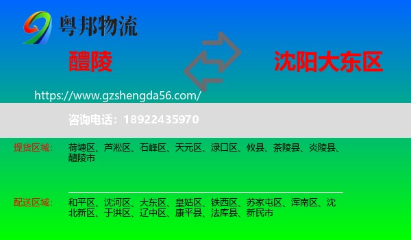 醴陵市到大东区物流专线