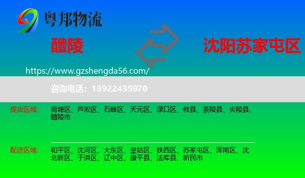 醴陵市到苏家屯区物流专线
