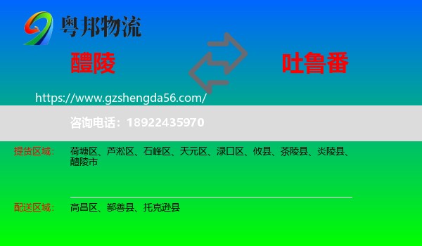 醴陵市到吐鲁番物流专线