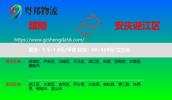 醴陵市到迎江区物流专线