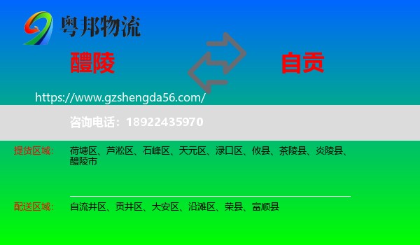 醴陵市到自贡物流专线