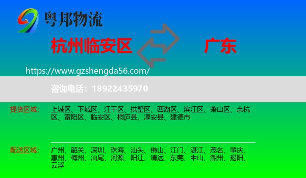 临安区到广东物流
