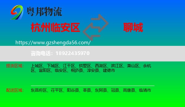 临安区到聊城物流
