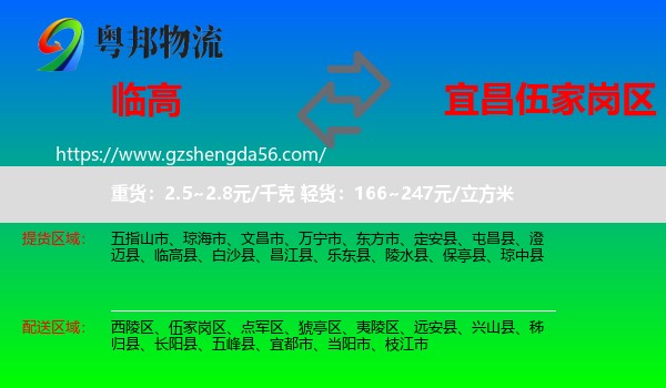 临高县到伍家岗区物流专线