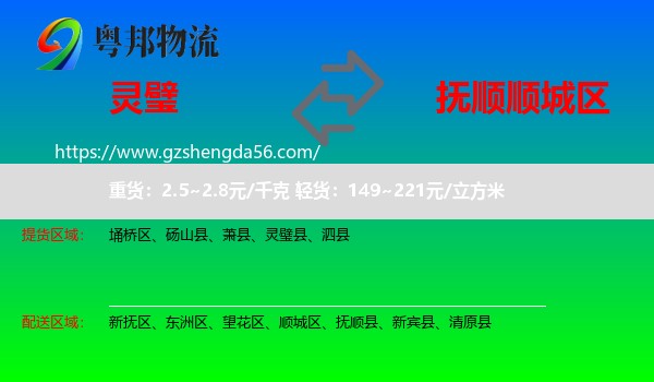 灵璧县到顺城区物流专线