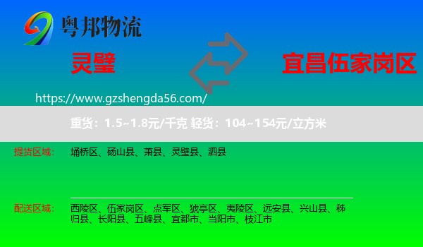 灵璧县到伍家岗区物流专线