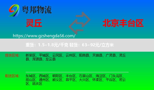 灵丘县到丰台区物流专线