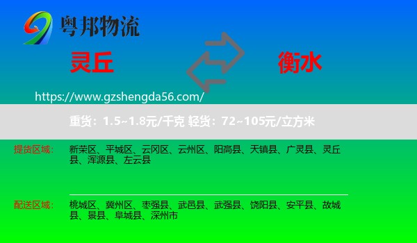 灵丘县到衡水物流专线
