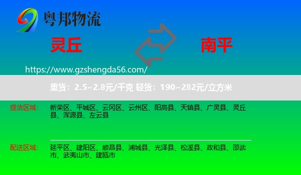 灵丘县到南平物流专线