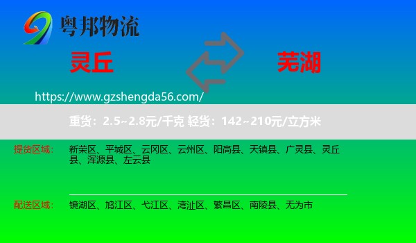 灵丘县到芜湖物流专线