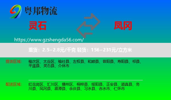 灵石县到凤冈县物流专线