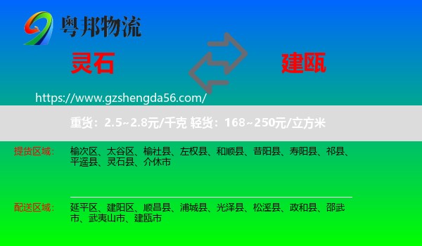 灵石县到建瓯市物流专线