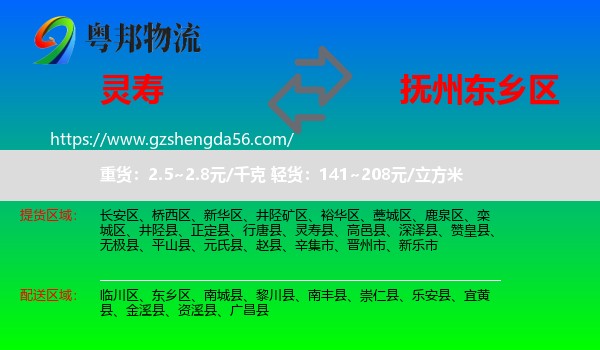 灵寿县到东乡区物流专线