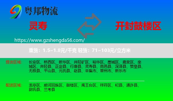 灵寿县到鼓楼区物流专线