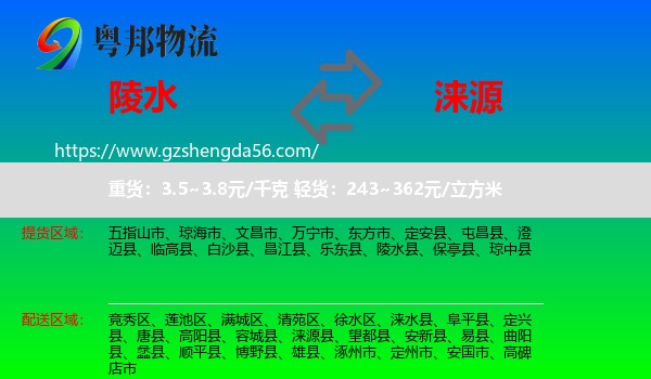 陵水县到涞源县物流专线