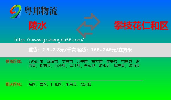陵水县到仁和区物流专线