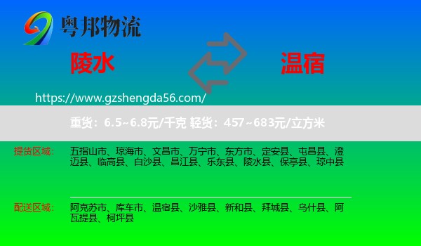 陵水县到温宿县物流专线