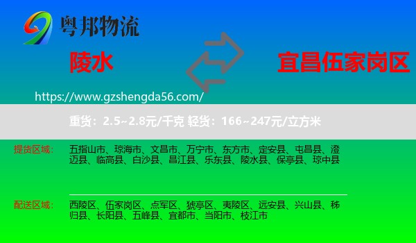 陵水县到伍家岗区物流专线