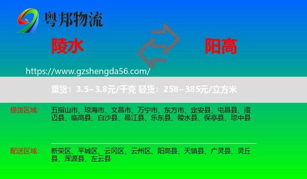 陵水县到阳高县物流专线