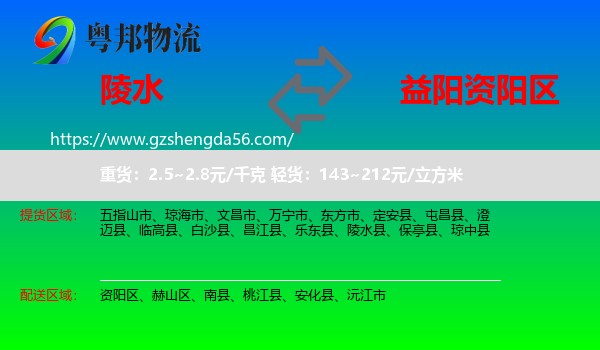 陵水县到资阳区物流专线