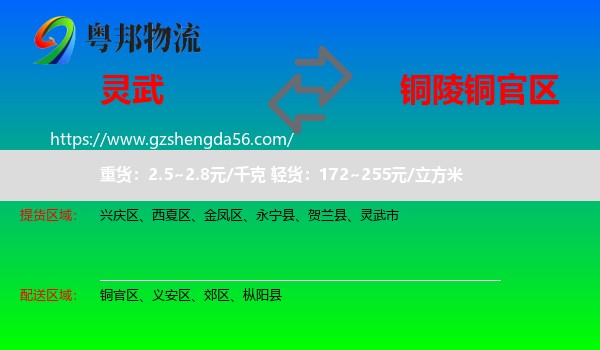 灵武市到铜官区物流专线