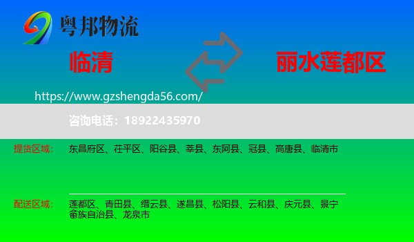 临清市到莲都区物流专线