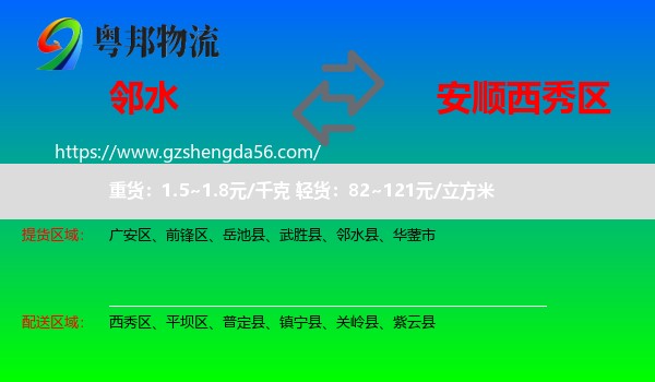 邻水县到西秀区物流专线