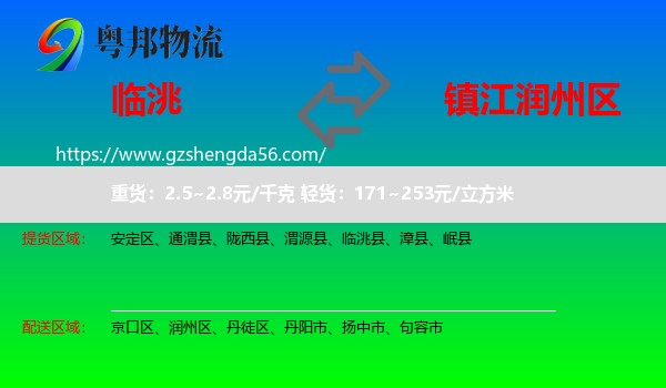 临洮县到润州区物流专线