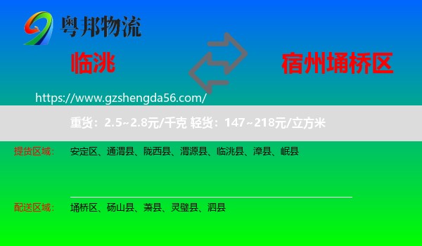 临洮县到埇桥区物流专线