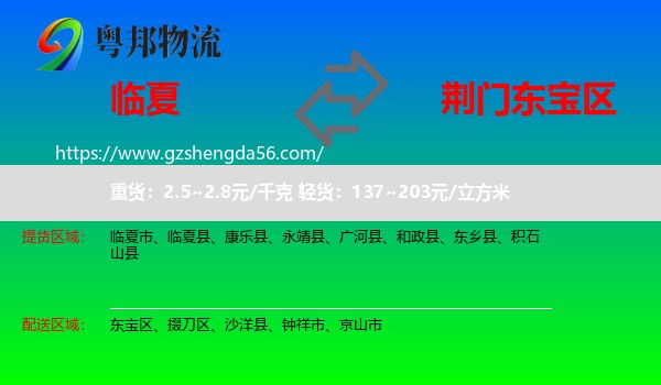 临夏到东宝区物流专线