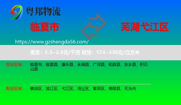 临夏市到弋江区物流专线