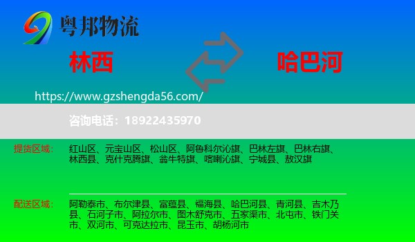林西县到哈巴河县物流专线
