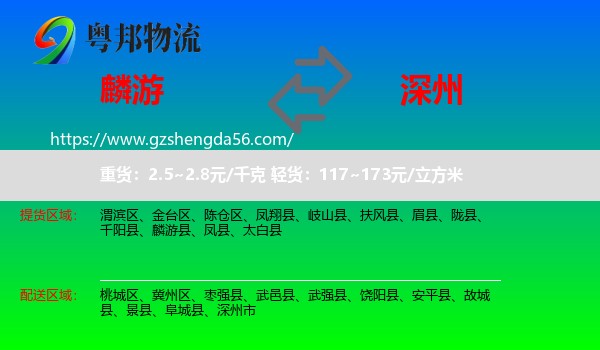 麟游县到深州市物流专线