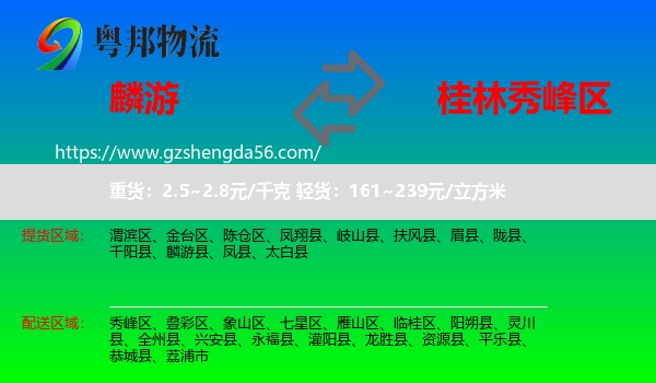 麟游县到秀峰区物流专线